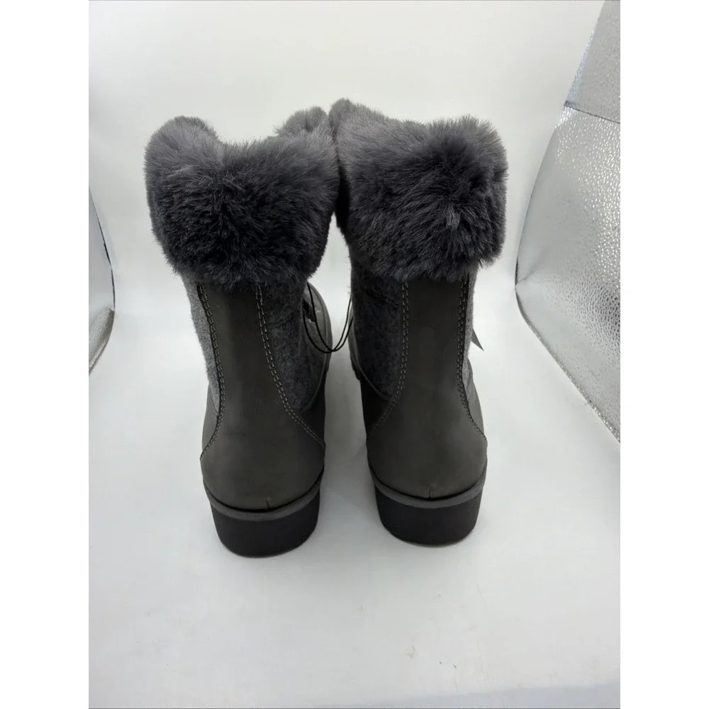 JBU Women's Colorado Cozy Faux Fur Lined Snow Boots Dark Grey Size 8 New